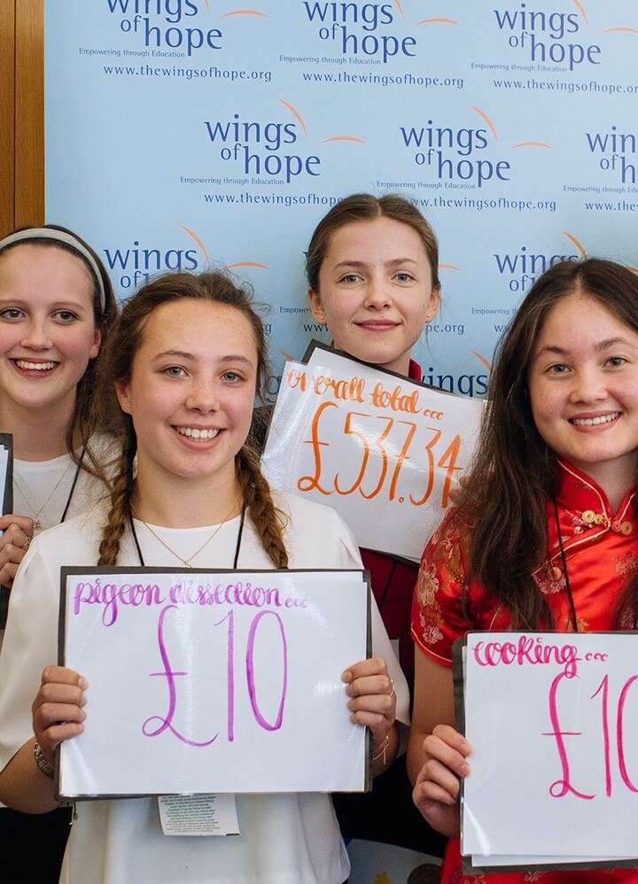 WOHAA student fundraisers presenting their achievements